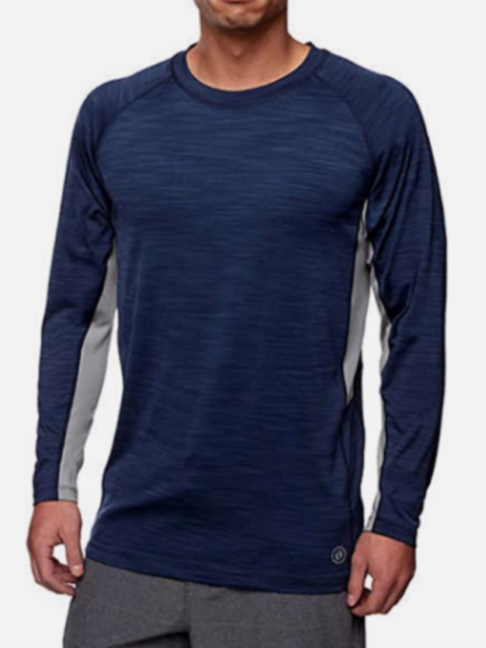 Hang Ten Men’s UPF 50+ Long Sleeve Sun Tee with Gray Panels Size Medium